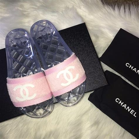 chanel fur slides pink|authentic Chanel sandals.